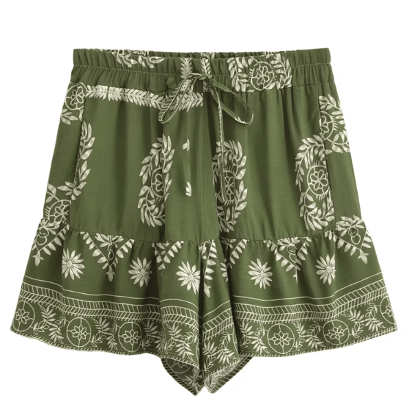 Spodenki Olive Grove Boho ze ściągaczem i kieszeniami 2