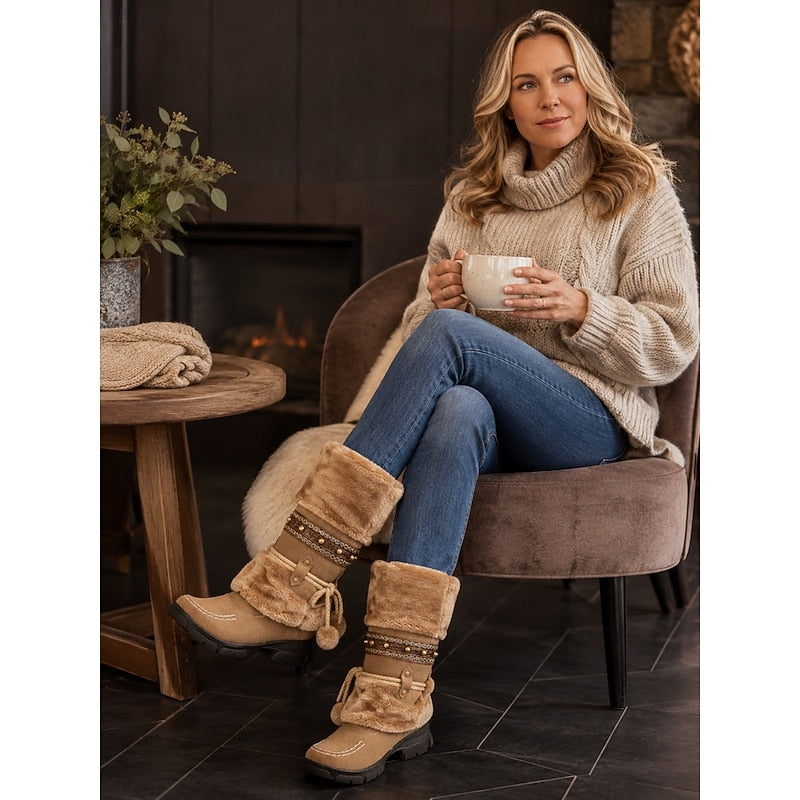 Wren | Przytulne boho zimowe buty do połowy łydki 6