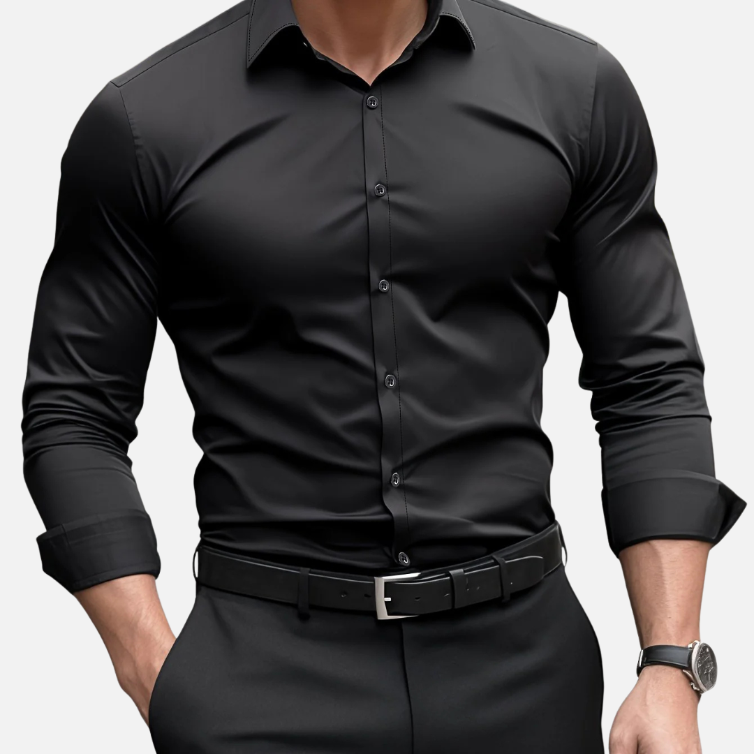 Męska Koszula Wizytowa Slim Fit Z Długim Rękawem Elegancka