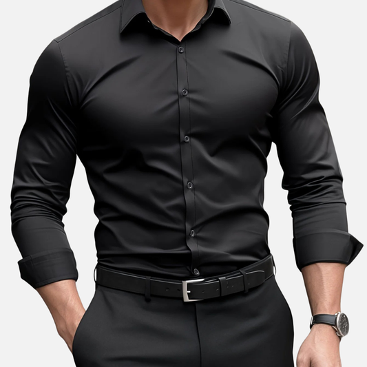 Męska Koszula Wizytowa Slim Fit Z Długim Rękawem Elegancka