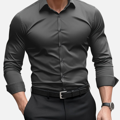 Męska Koszula Wizytowa Slim Fit Z Długim Rękawem Elegancka