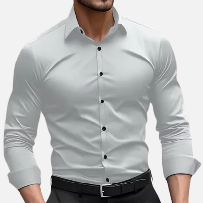 Męska Koszula Wizytowa Slim Fit Z Długim Rękawem Elegancka