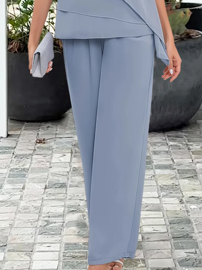 Audrey | Elegancki damski wieczorowy komplet składający się z bluzki i spodni 3