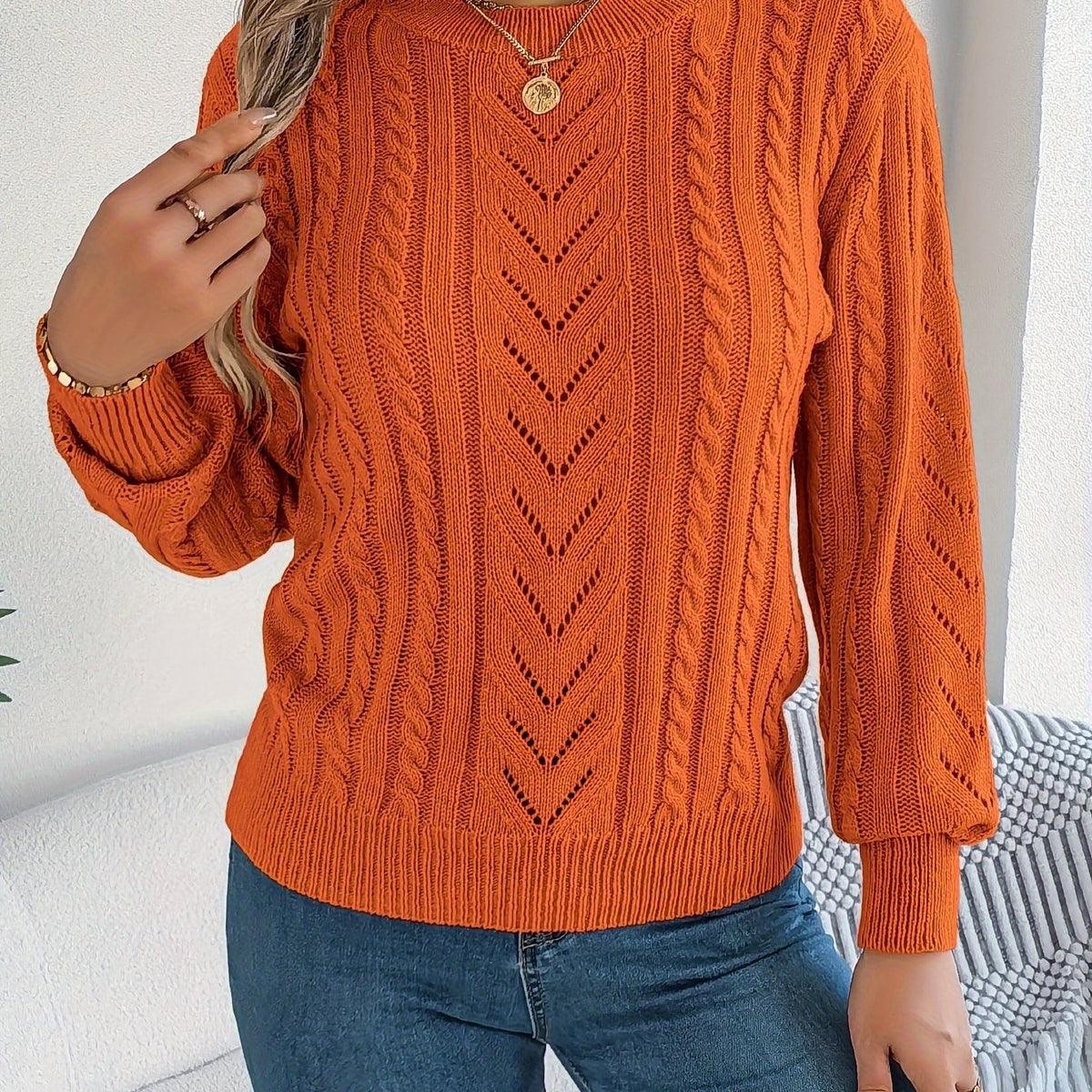 Blythe | Sweter z teksturą w splocie kablowym 9
