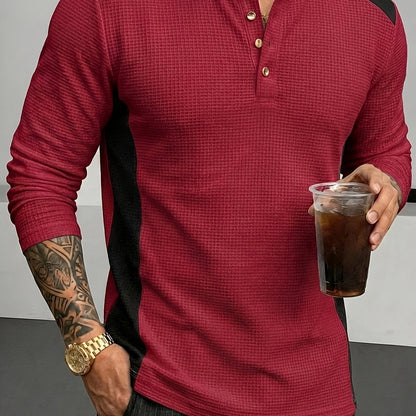 Curtis | Teksturowana koszulka Henley z długim rękawem 12