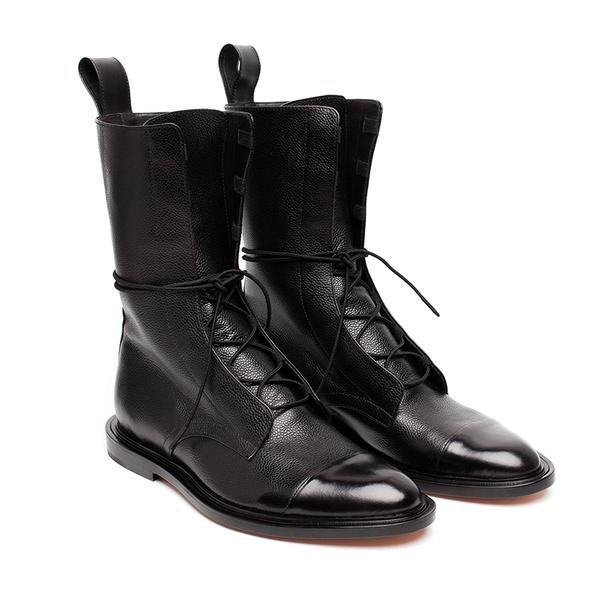 Damskie wysokie buty skórzane ze sznurowaniem