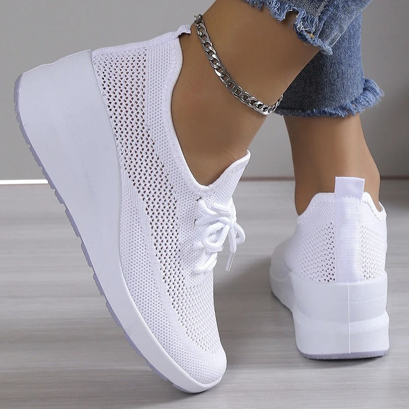 Damskie Buty Sportowe Ortopedyczne | Lekkie Tenisówki na Koturnie 4