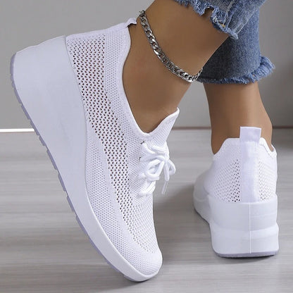 Damskie Buty Sportowe Ortopedyczne | Lekkie Tenisówki na Koturnie 4