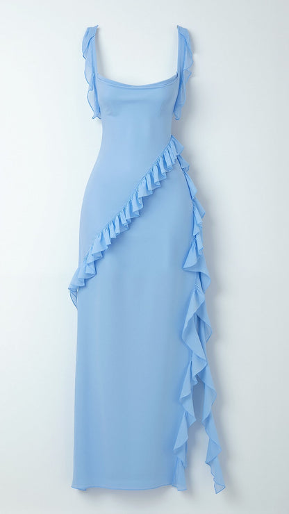 Elavira | Elegancka Sukienka Maxi z Falbankami 7