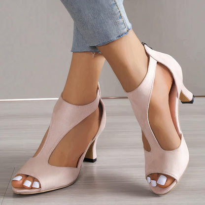 Eleganckie Sandały Damskie na Obcasie | Stylowe Czółenka Open Toe 0