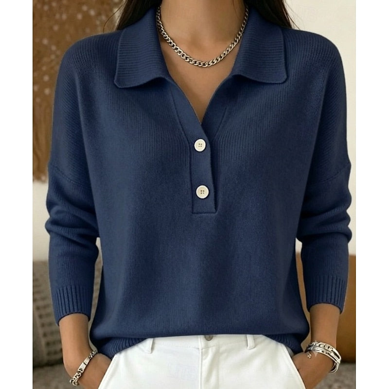 Eliza | Elegancki sweter z kołnierzykiem i guzikami 4