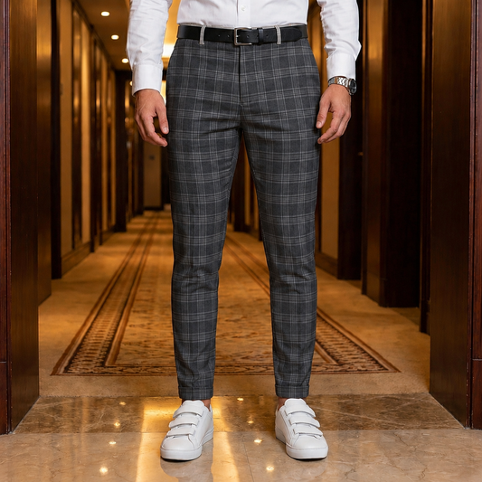 Elounda Slim Fit Plaid Chinos 0