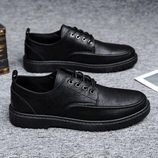 Męskie buty derby z ozdobnymi przeszyciami