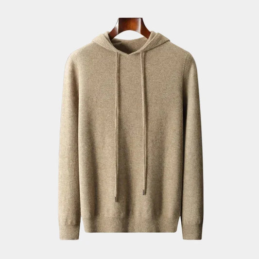 Męski sweter dzianinowy z kapturem