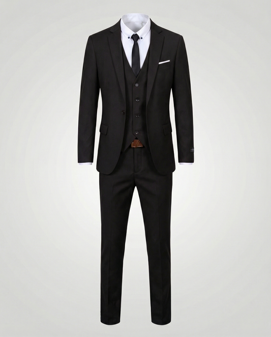 Męski garnitur trzyczęściowy slim fit z kamizelką