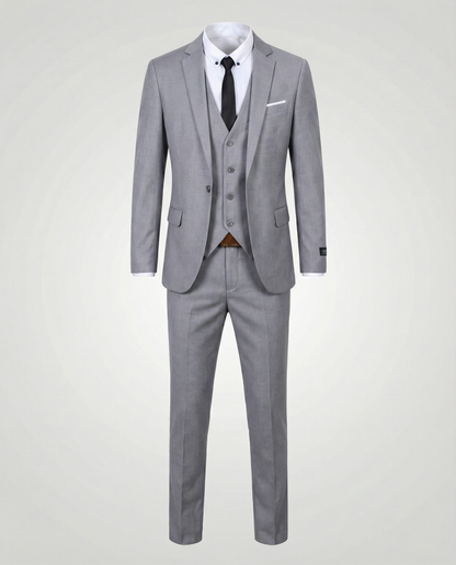 Męski garnitur trzyczęściowy slim fit z kamizelką