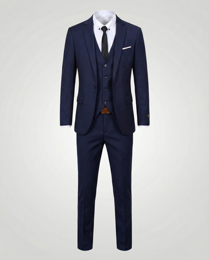Męski garnitur trzyczęściowy slim fit z kamizelką