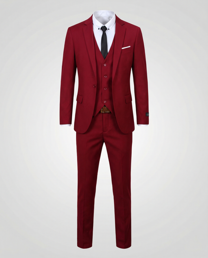 Męski garnitur trzyczęściowy slim fit z kamizelką