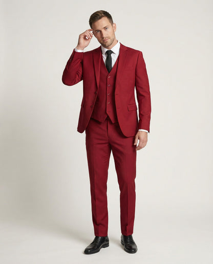 Męski garnitur trzyczęściowy slim fit z kamizelką