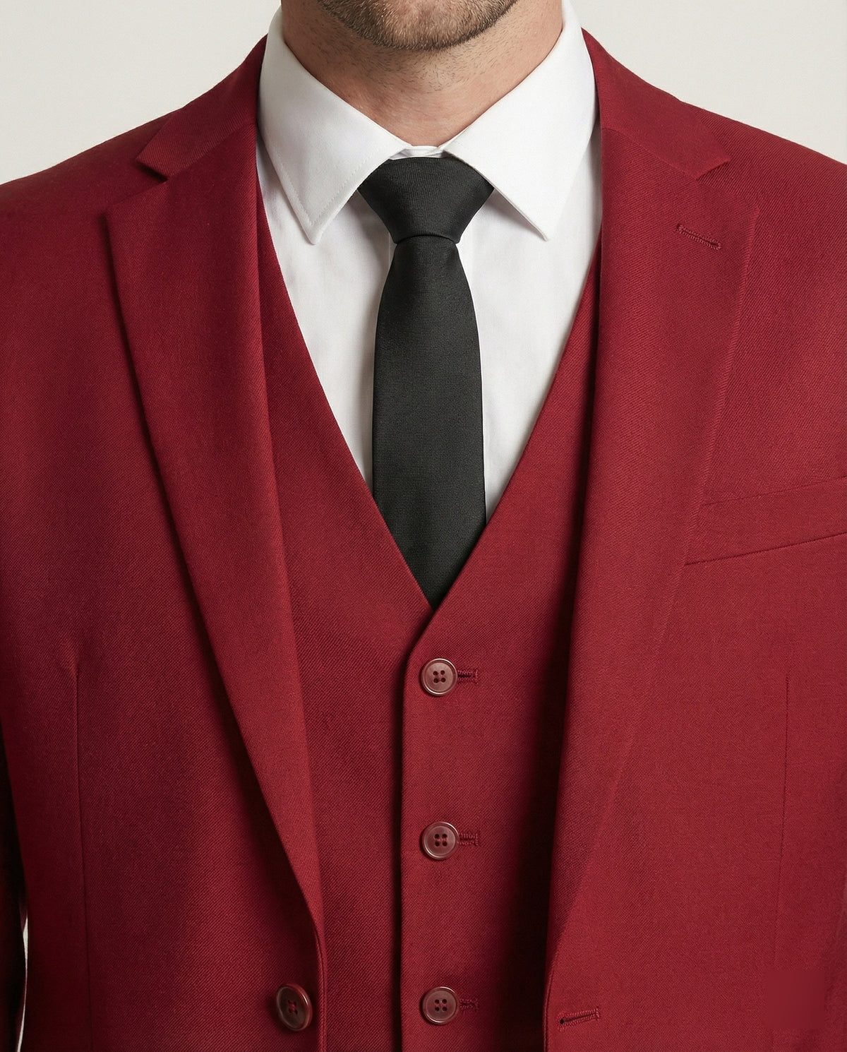 Męski garnitur trzyczęściowy slim fit z kamizelką