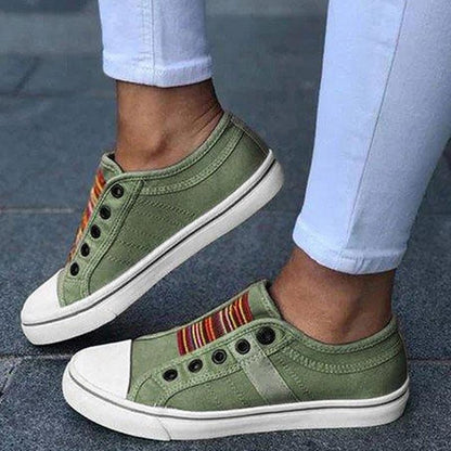 Lekkie Tenisówki Damskie Canvas | Wygodne Buty Casual bez Sznurowania 0