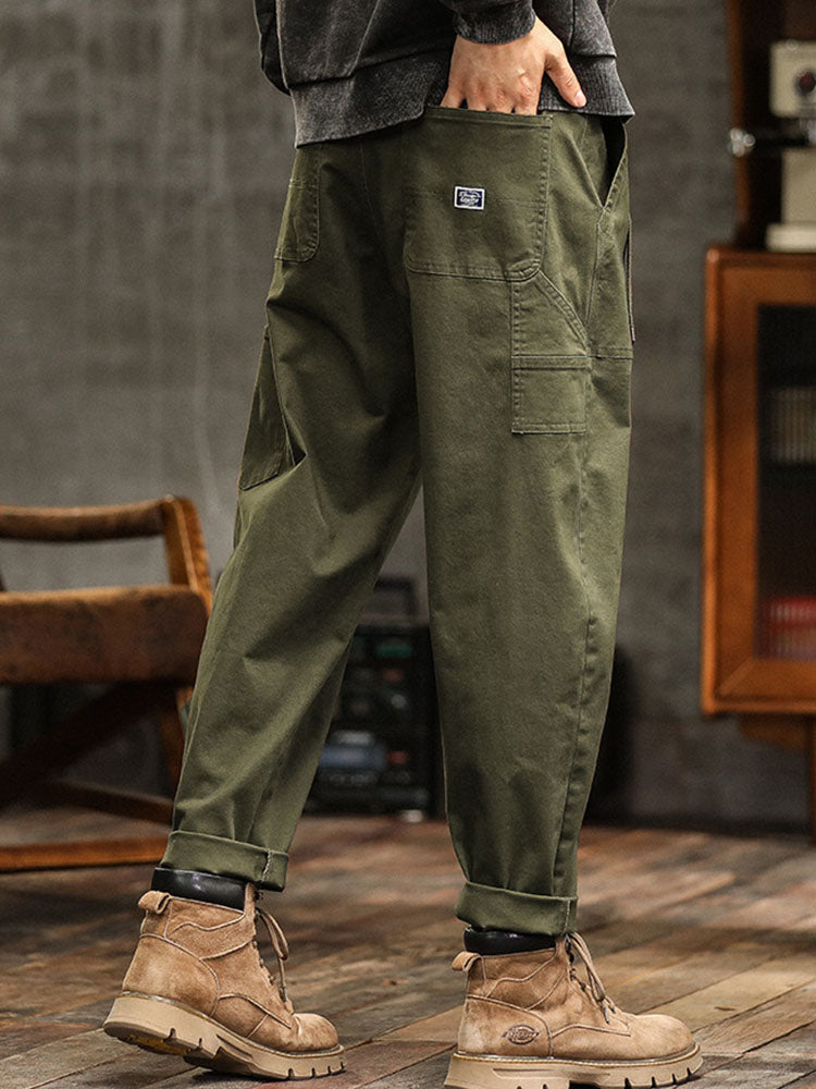 Męskie spodnie casualowe w stylu vintage 4