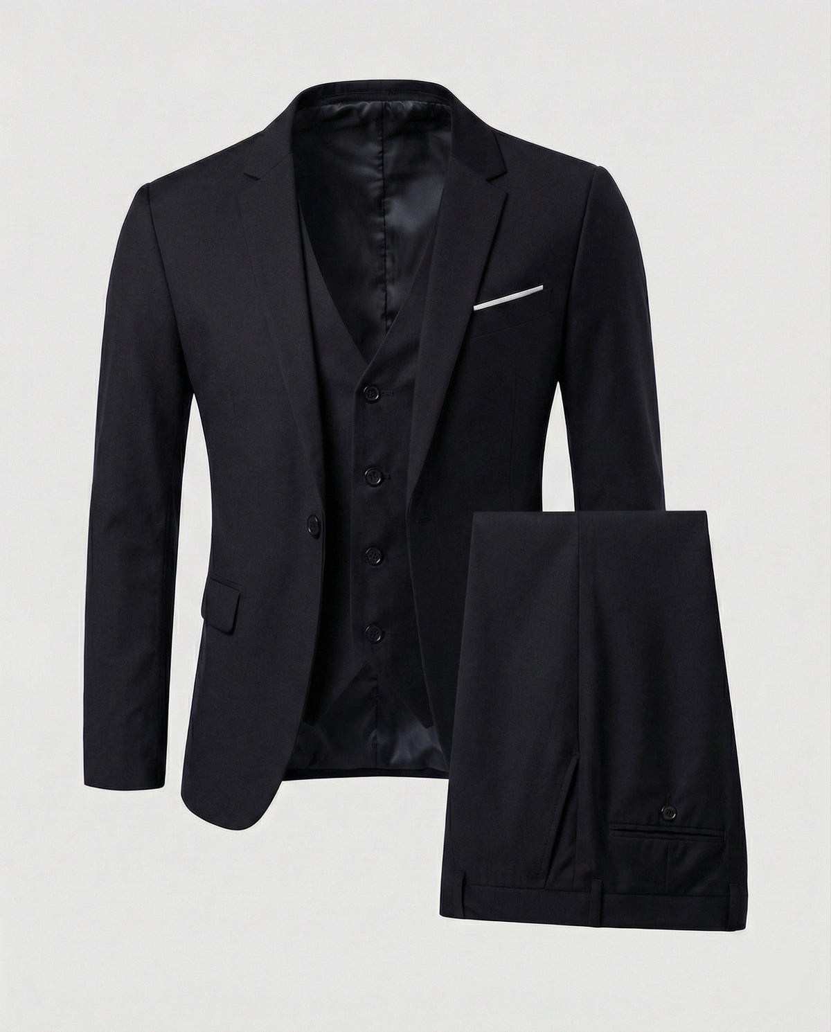 Męski garnitur trzyczęściowy o kroju slim fit