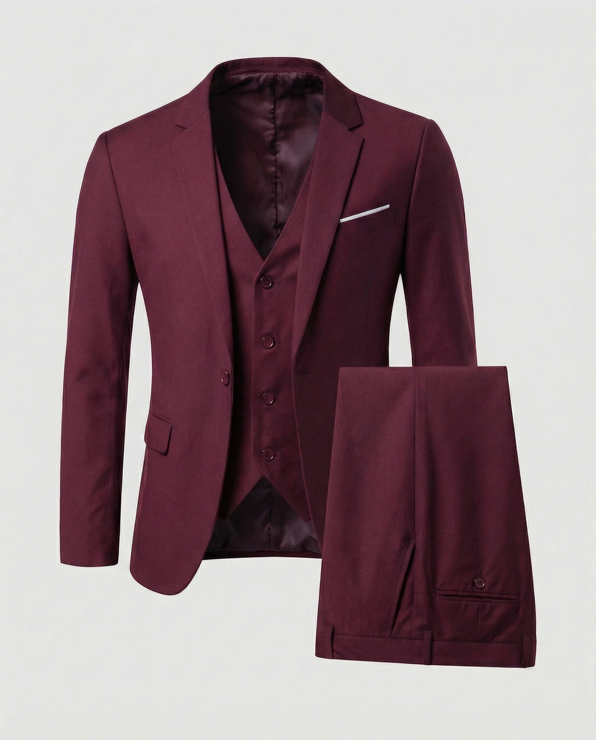 Męski garnitur trzyczęściowy o kroju slim fit