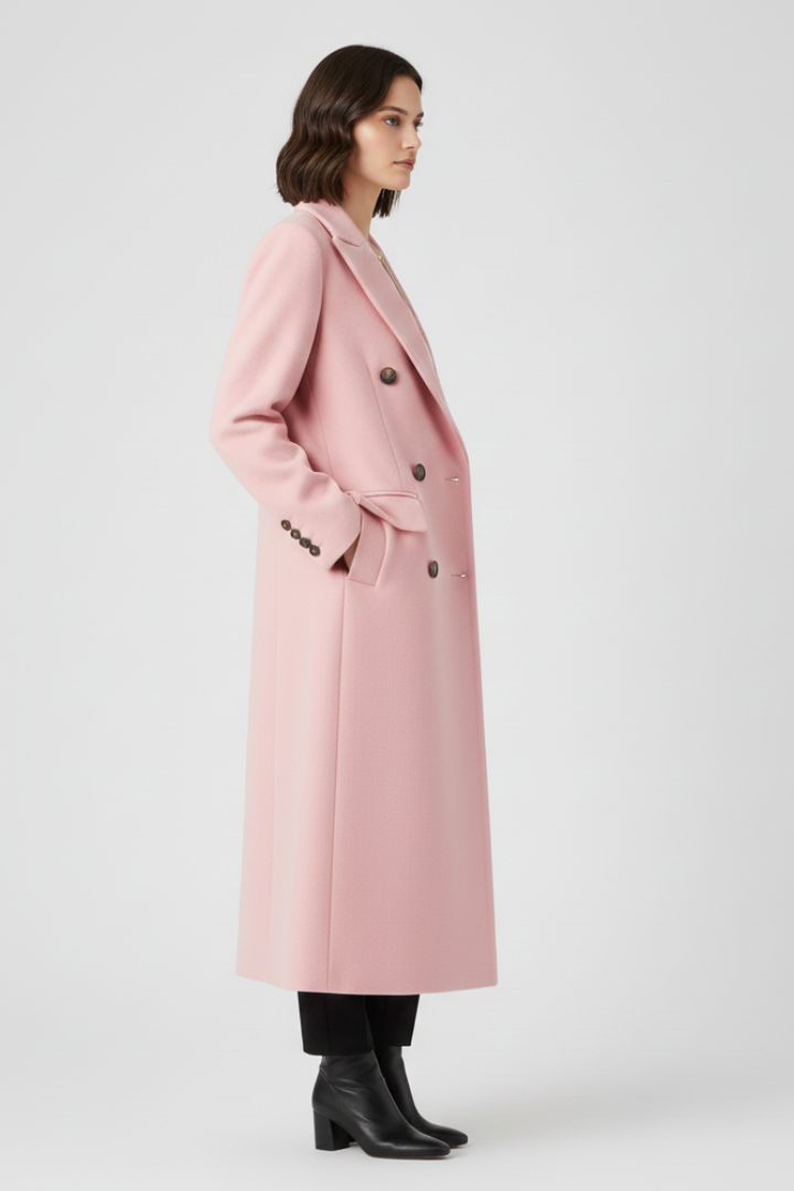Płaszcz damski z kołnierzem z klapami i zapięciem na guziki 3