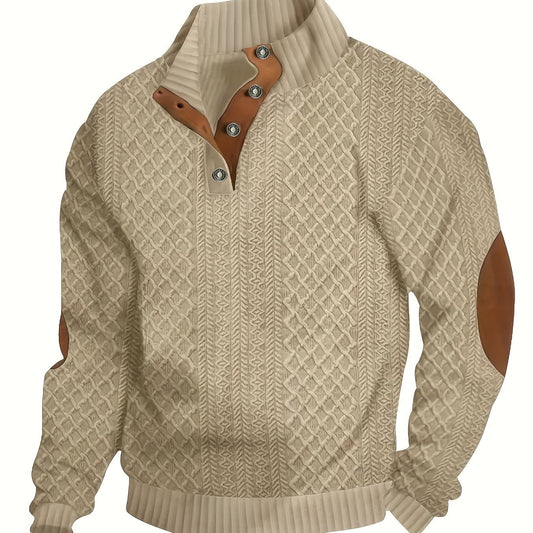 Ronan | Sweter henley ze stójką i guzikami 0