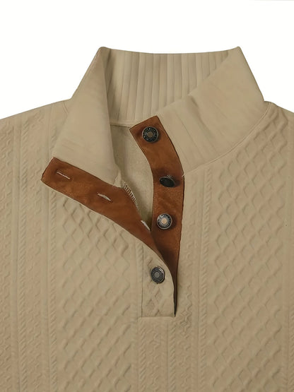 Ronan | Sweter henley ze stójką i guzikami 2