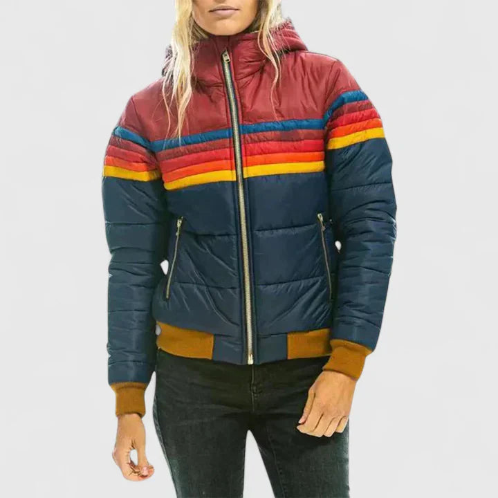 Ronja | Damska pikowana kurtka typu teddy z blokami kolorów 3