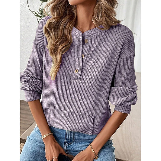 Sabine | Luźny top Henley 1