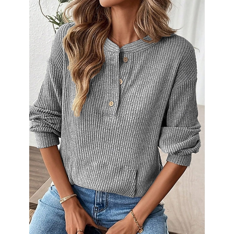 Sabine | Luźny top Henley 3