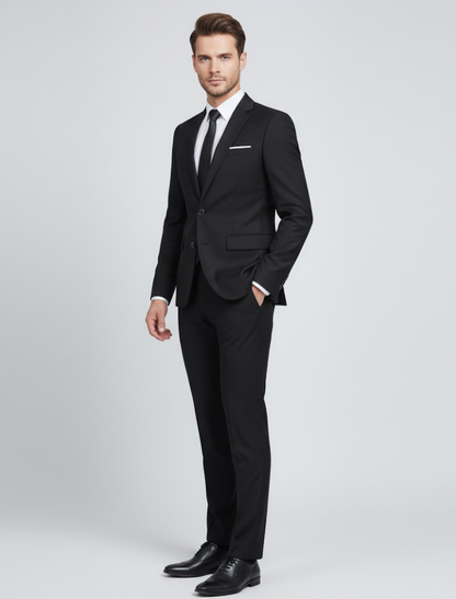 Męski garnitur dwuczęściowy slim fit