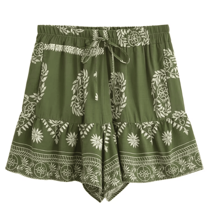 Spodenki Olive Grove Boho ze ściągaczem i kieszeniami 2