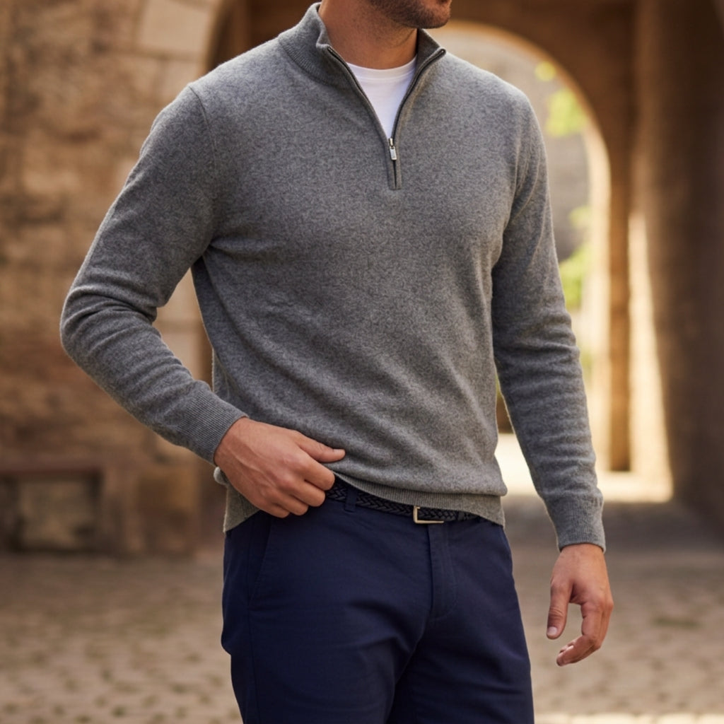 Sweter z dzianiny Calpe z zamkiem 1/4 6