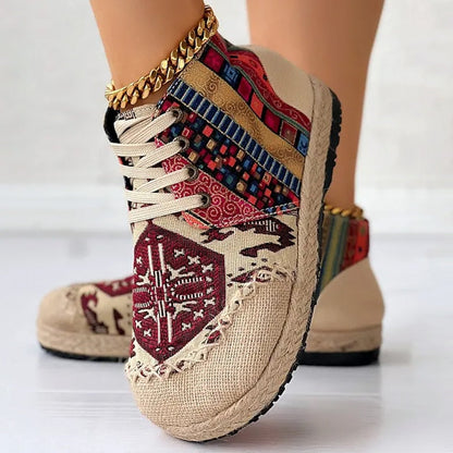 Talia | Boho wzorzyste trampki za kostkę 0
