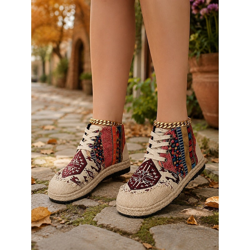 Talia | Boho wzorzyste trampki za kostkę 6
