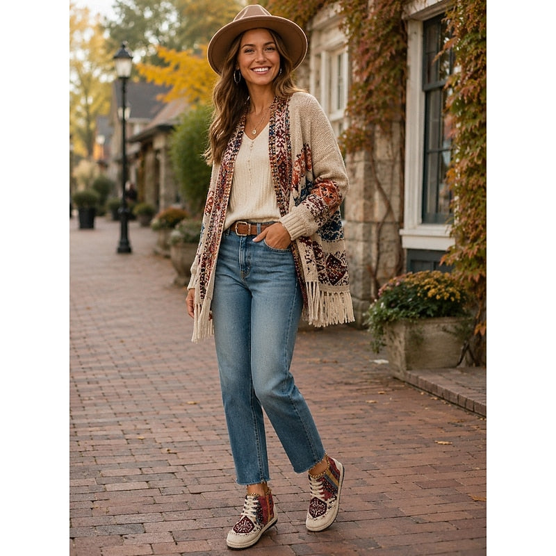 Talia | Boho wzorzyste trampki za kostkę 7