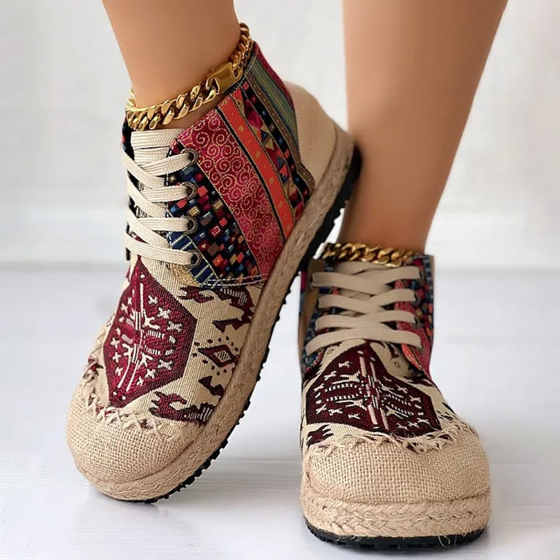 Talia | Boho wzorzyste trampki za kostkę 8