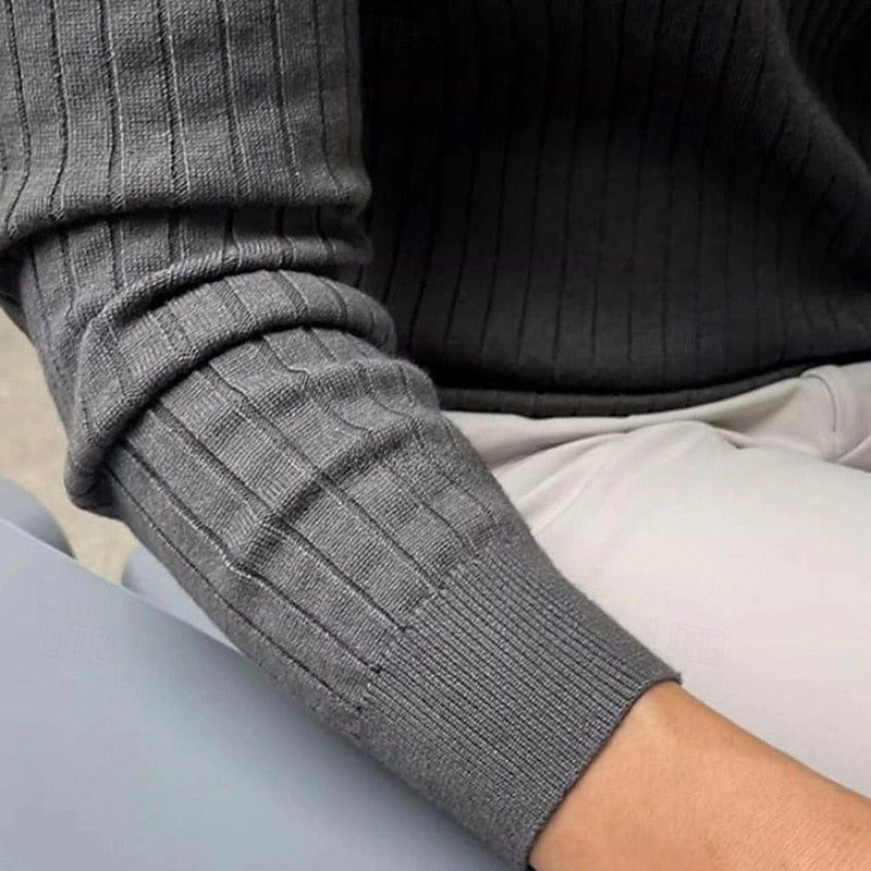 Theo | Prążkowany sweter Henley 4