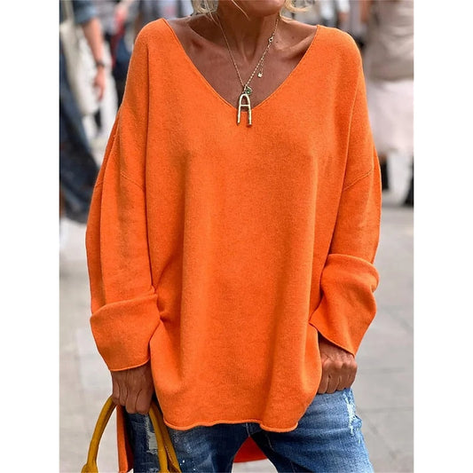 Willow | Luźny sweter z dekoltem w serek 0