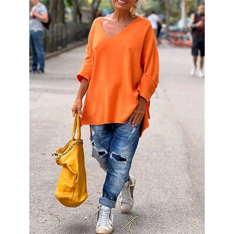 Willow | Luźny sweter z dekoltem w serek 3