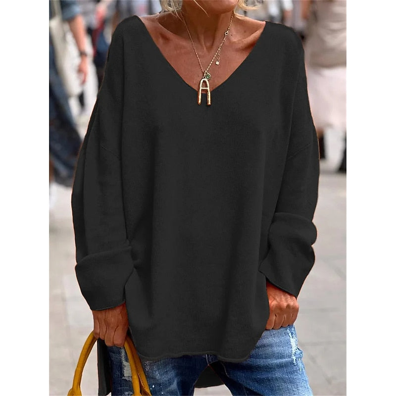 Willow | Luźny sweter z dekoltem w serek 6
