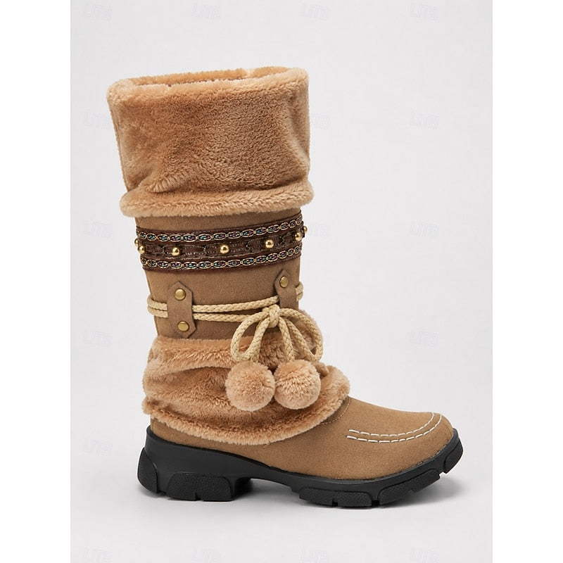 Wren | Przytulne boho zimowe buty do połowy łydki 4